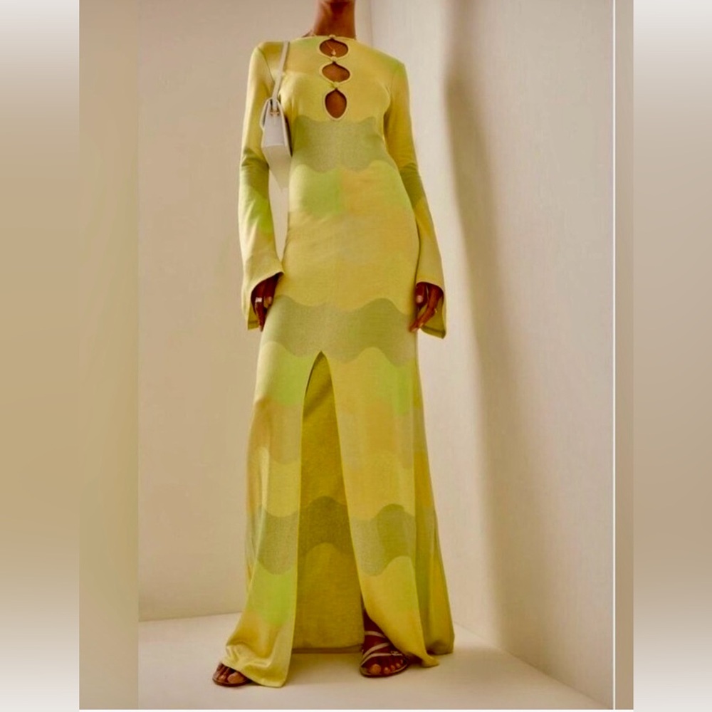 Alexis Serena Lime Waves Maxi Dress